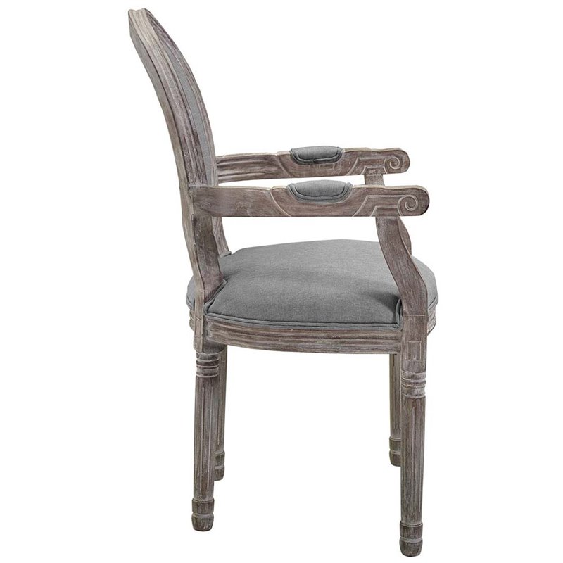 Hawthorne Collections Upholstered Dining Arm Chair in Light Gray