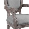 Hawthorne Collections Upholstered Dining Arm Chair in Light Gray