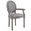 Hawthorne Collections Upholstered Dining Arm Chair in Light Gray