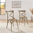Hawthorne Collections Coated Elm Wood Gray Dining Side Chair Modern Design 34.5