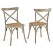 Hawthorne Collections Coated Elm Wood Gray Dining Side Chair Modern Design 34.5