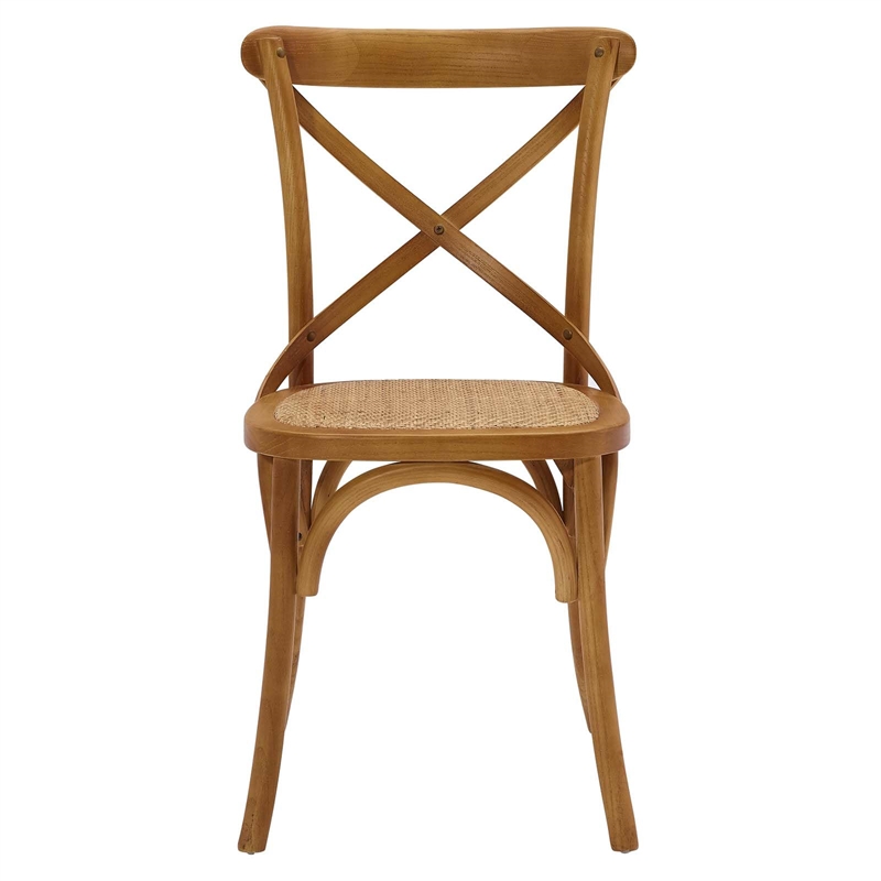 Hawthorne Collections Elm Wood Walnut Dining Side Chair Modern 34.5