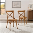 Hawthorne Collections Elm Wood Walnut Dining Side Chair Modern 34.5