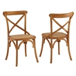 Hawthorne Collections Elm Wood Walnut Dining Side Chair Modern 34.5