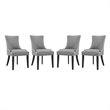 Hawthorne Collections Fabric Light Gray Dining Chair Set of 4
