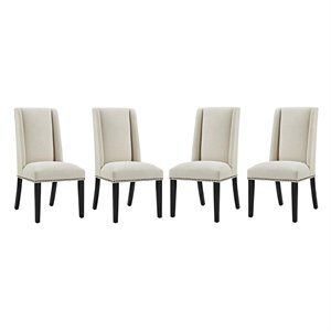 Hawthorne Collections 20.5&quot Modern Fabric Dining Chair in Beige (Set of 4)