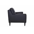 Hawthorne Collections Lazio High Quality Leather Loveseat - Black