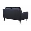 Hawthorne Collections Lazio High Quality Leather Loveseat - Black