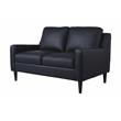 Hawthorne Collections Lazio High Quality Leather Loveseat - Black