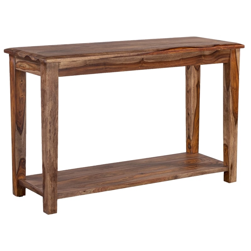 Hawthorne Collections Solid Sheesham Wood Brown Console Table Rectangular