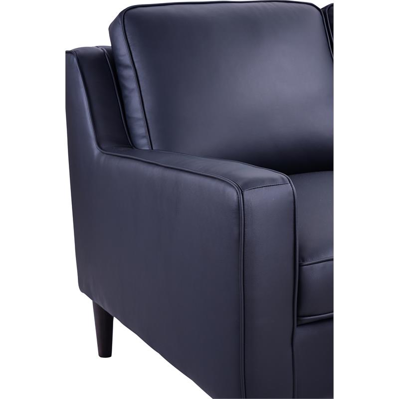 Hawthorne Collections Lazio High Quality Leather Sofa - Black