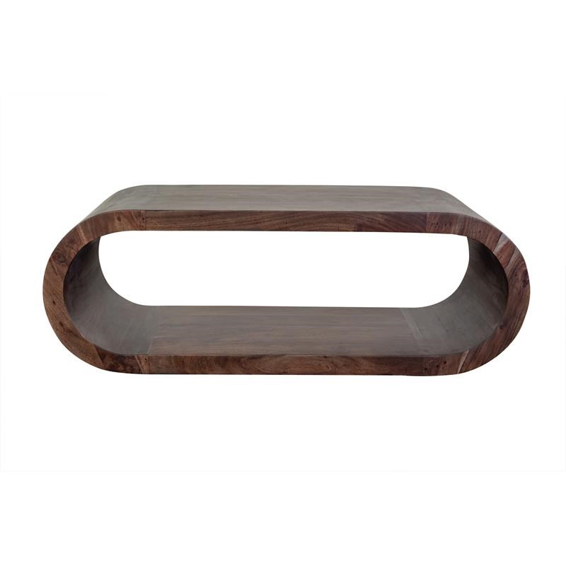 Hawthorne Collections Ellipse Solid Acacia Wood Coffee Table - Gray