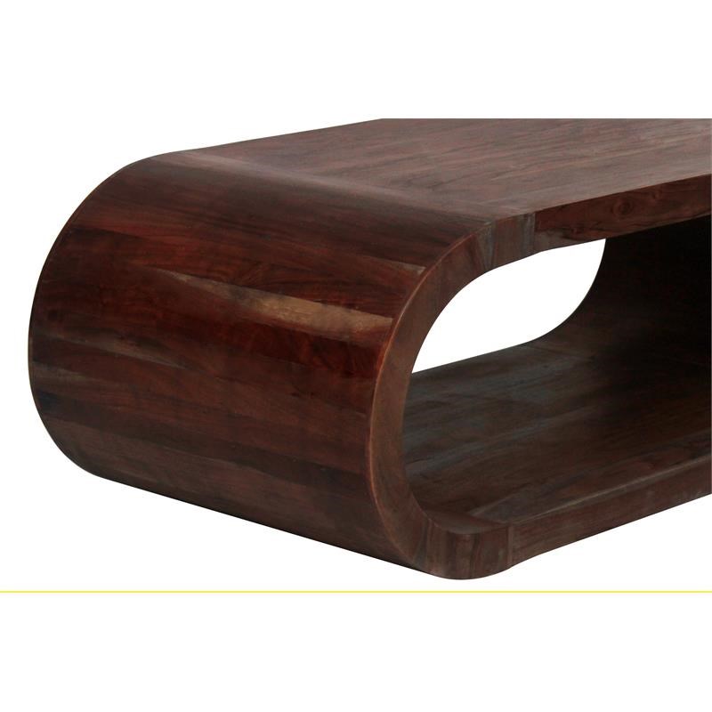Hawthorne Collections Ellipse Solid Acacia Wood Coffee Table - Gray