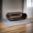 Hawthorne Collections Ellipse Solid Acacia Wood Coffee Table - Gray