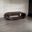 Hawthorne Collections Ellipse Solid Acacia Wood Coffee Table - Gray