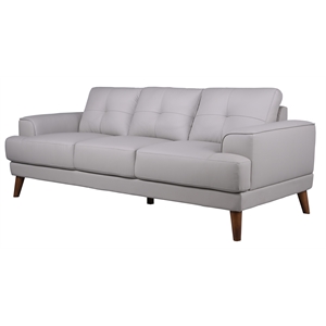 Hawthorne Collections Anzio Top Quality Leather Sofa - Cream