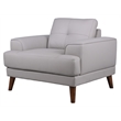 Hawthorne Collections Anzio Top Quality Leather Chair - Cream
