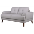 Hawthorne Collections Anzio Top Quality Leather Loveseat - Cream