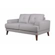 Hawthorne Collections Anzio Top Quality Leather Loveseat - Cream
