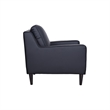 Hawthorne Collections Top Grain Leather Black Chair Rectangular 35