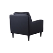 Hawthorne Collections Top Grain Leather Black Chair Rectangular 35
