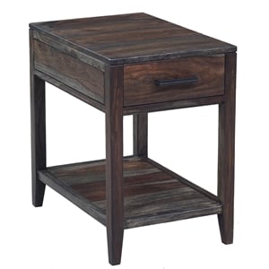 Hawthorne Collections Solid Sheesham Wood Natural End Table Rectangular 24&quot Unassembled