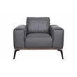 Hawthorne Collections Top Grain Leather Gray Chair Rectangular 42