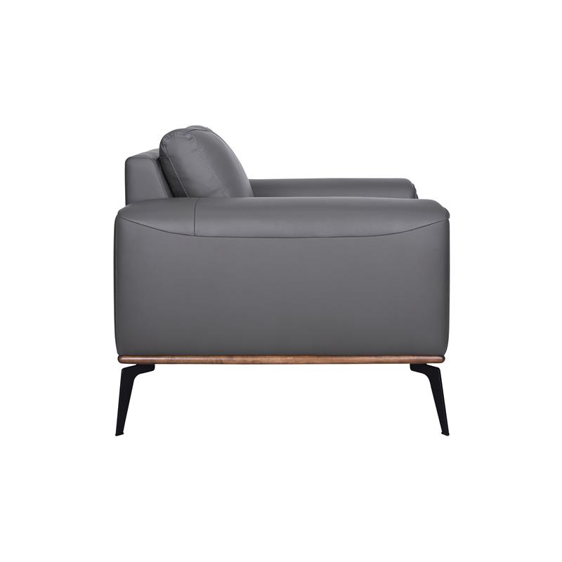 Hawthorne Collections Top Grain Leather Gray Chair Rectangular 42