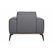 Hawthorne Collections Top Grain Leather Gray Chair Rectangular 42