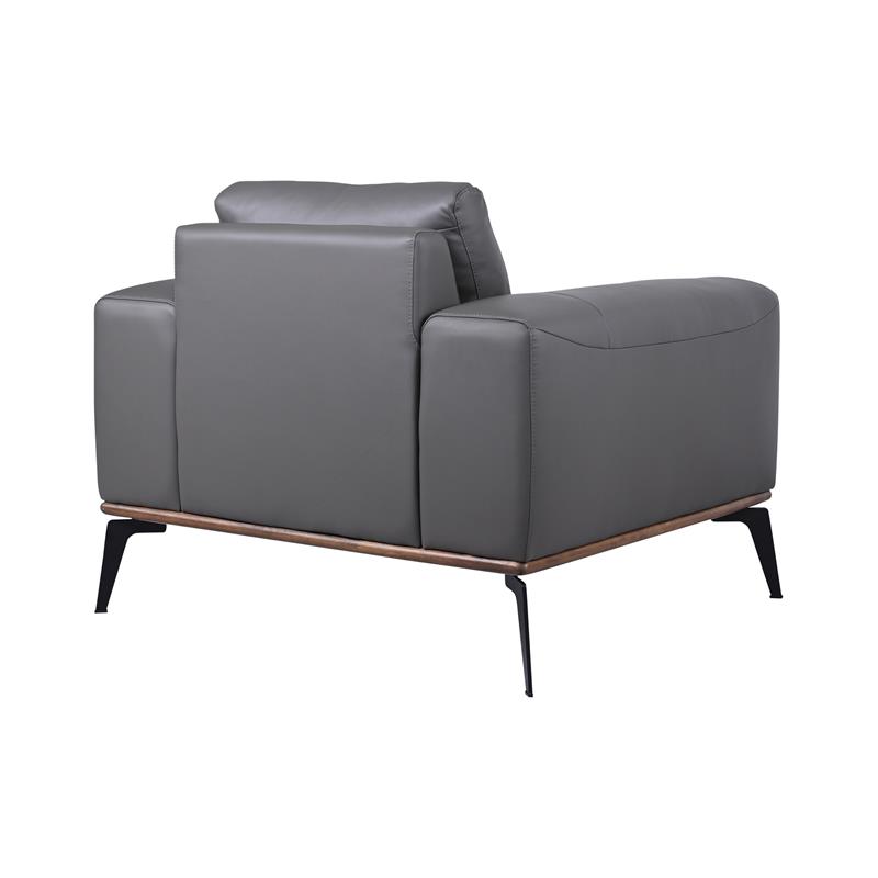 Hawthorne Collections Top Grain Leather Gray Chair Rectangular 42