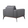 Hawthorne Collections Top Grain Leather Gray Chair Rectangular 42
