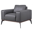 Hawthorne Collections Top Grain Leather Gray Chair Rectangular 42