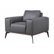 Hawthorne Collections Top Grain Leather Gray Chair Rectangular 42
