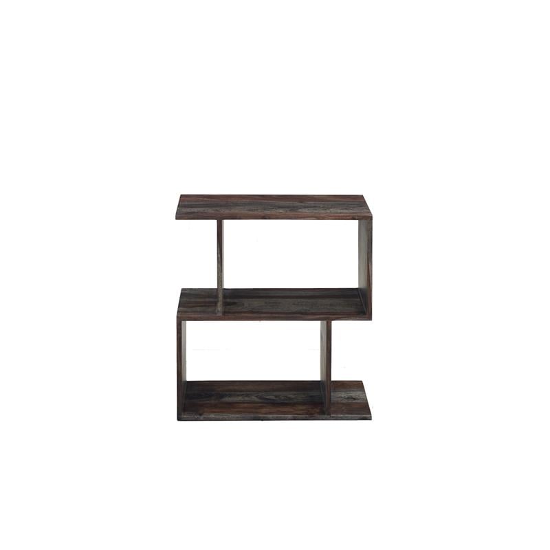 Hawthorne Collections Solid Sheesham Wood Gray Bookcase Rectangular 24