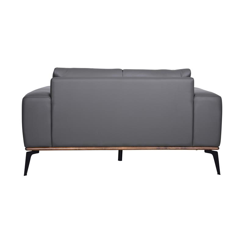 Hawthorne Collections Pietro Top Grain Leather Loveseat - Gray