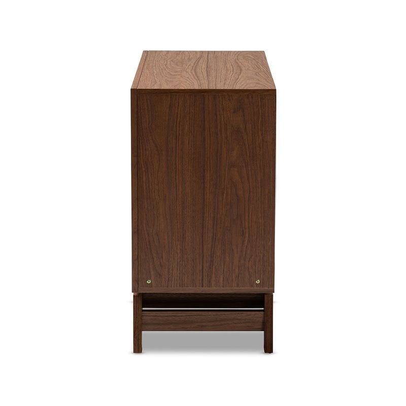 Hawthorne Collections MDF Walnut & White Chest Rectangular Mid-Century Modern 31.8