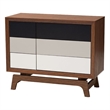 Hawthorne Collections MDF Walnut & White Chest Rectangular Mid-Century Modern 31.8