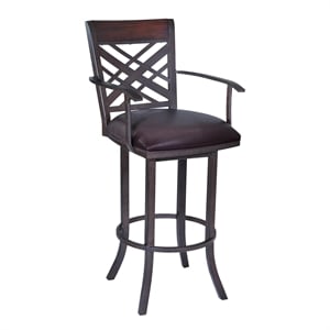 Hawthorne Collections 26&quot Metal Counter Stool in Auburn Bay and Brown