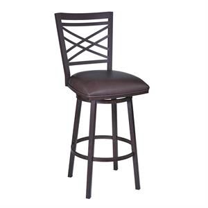 Hawthorne Collections 30&quot Modern Metal Swivel Bar Stool in Brown