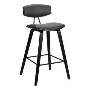 Hawthorne Collections 26&quot Modern Faux Leather Counter Stool in Gray
