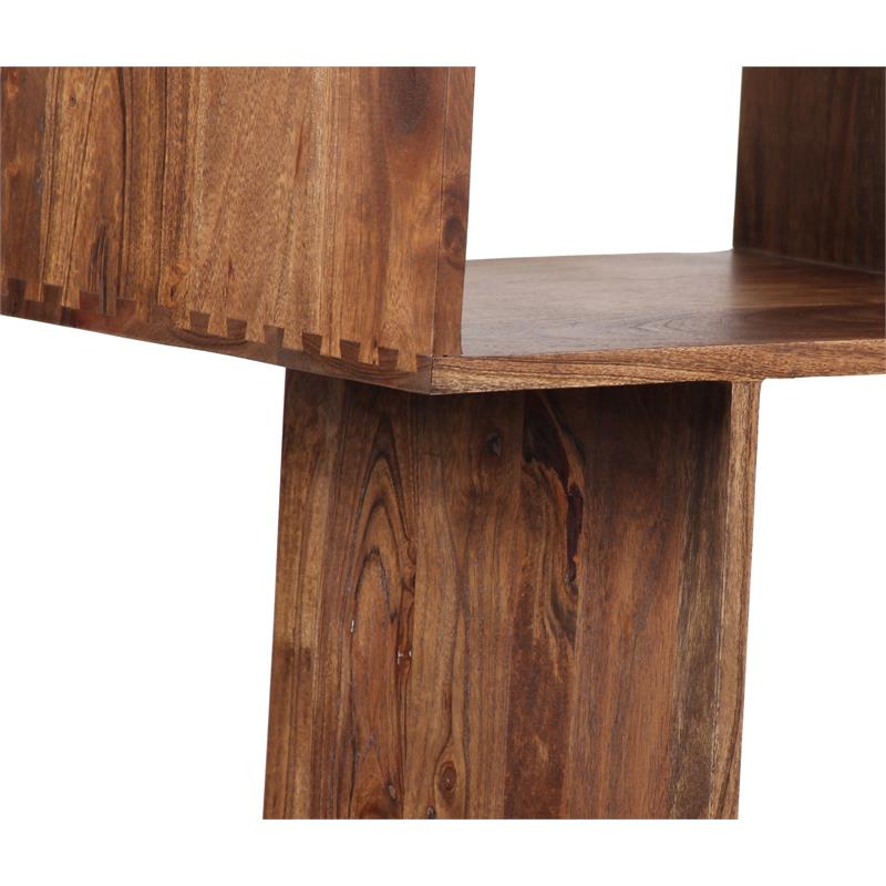 Hawthorne Collections Solid Acacia Wood Brown Bookcase Rectangular 47