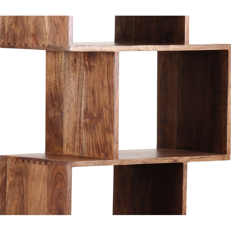 Hawthorne Collections Solid Acacia Wood Brown Bookcase Rectangular 47