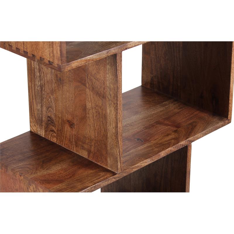Hawthorne Collections Solid Acacia Wood Brown Bookcase Rectangular 47