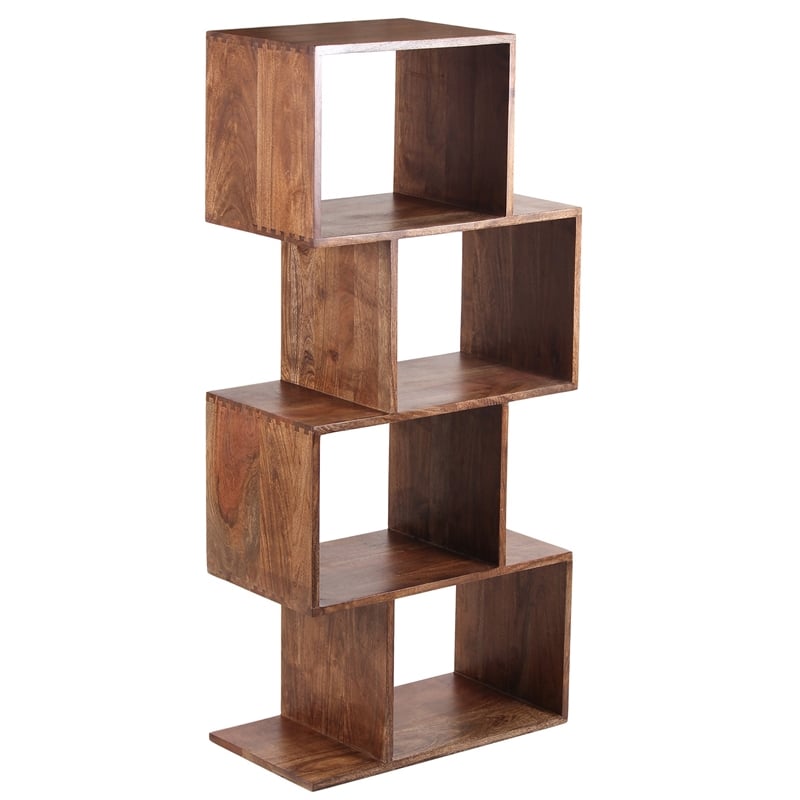 Hawthorne Collections Solid Acacia Wood Brown Bookcase Rectangular 47