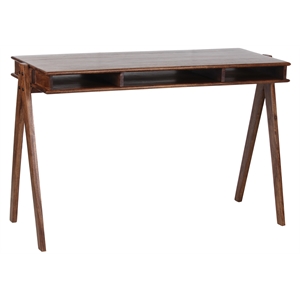 Hawthorne Collections Solid Acacia Wood Brown Desk Rectangular 49.5&quotW x 20&quotD Unassembled
