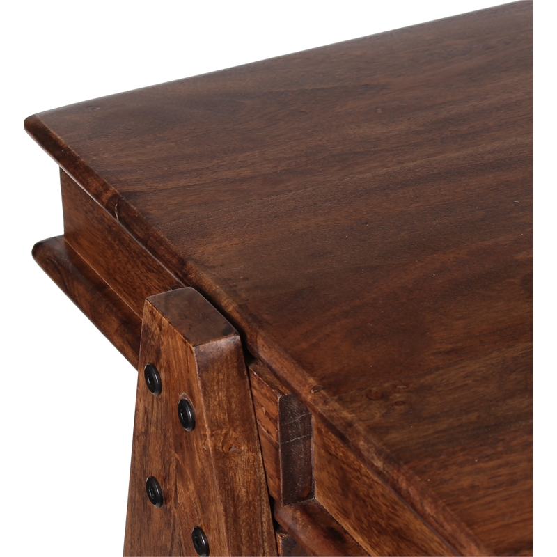 Hawthorne Collections Solid Acacia Wood Brown Desk Rectangular 49.5