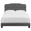 Hawthorne Collections Velvet Tufted Queen Panel Bed in Gray