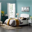 Hawthorne Collections Modern Soft Fabric Upholstered Twin Bed in White