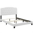Hawthorne Collections Modern Soft Fabric Upholstered Twin Bed in White