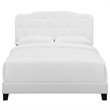 Hawthorne Collections Modern Soft Fabric Upholstered Twin Bed in White